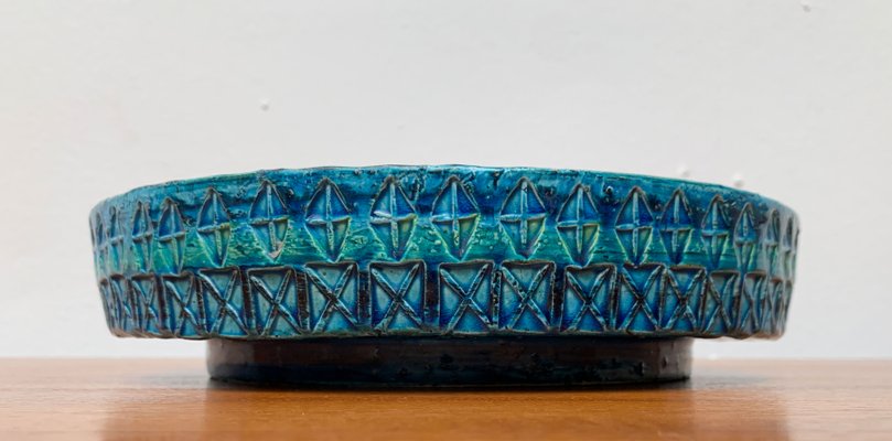 Large Mid-Century Rimini Blu Pottery Bowl by Aldo Londi for Bitossi, Italy, 1960s-UAH-1417517