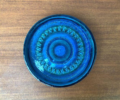 Large Mid-Century Rimini Blu Pottery Bowl by Aldo Londi for Bitossi, Italy, 1960s-UAH-1340489