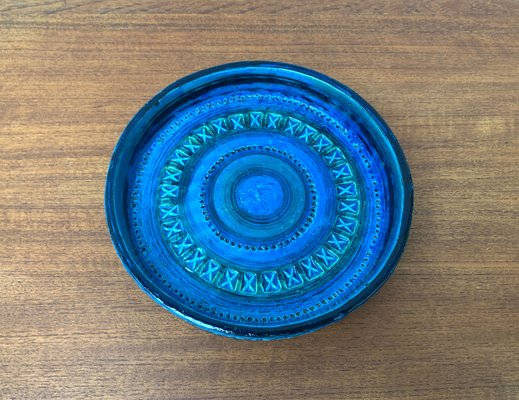 Large Mid-Century Rimini Blu Pottery Bowl by Aldo Londi for Bitossi, Italy, 1960s-UAH-1340489