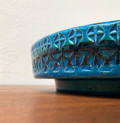 Large Mid-Century Rimini Blu Pottery Bowl by Aldo Londi for Bitossi, Italy, 1960s-UAH-1340489