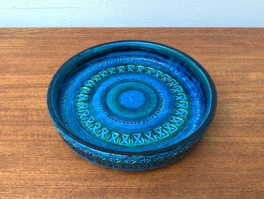 Large Mid-Century Rimini Blu Pottery Bowl by Aldo Londi for Bitossi, Italy, 1960s-UAH-1340489