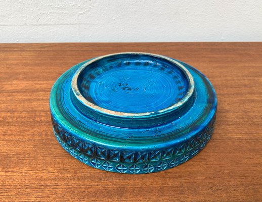 Large Mid-Century Rimini Blu Pottery Bowl by Aldo Londi for Bitossi, Italy, 1960s-UAH-1340489