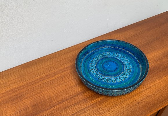 Large Mid-Century Rimini Blu Pottery Bowl by Aldo Londi for Bitossi, Italy, 1960s-UAH-1417517