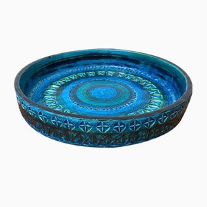 Large Mid-Century Rimini Blu Pottery Bowl by Aldo Londi for Bitossi, Italy, 1960s-UAH-1340489