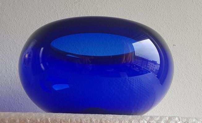 Large Mid-Century Royal Blue Holmegaard Bowl by Per Lütken for Royal Copenhagen-QDP-1295687