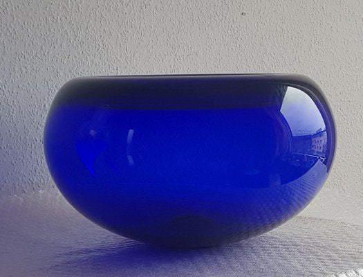 Large Mid-Century Royal Blue Holmegaard Bowl by Per Lütken for Royal Copenhagen-QDP-1295687