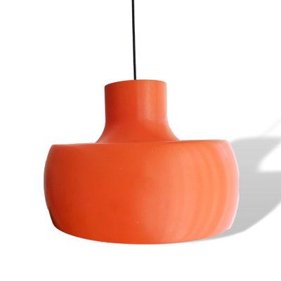 Large Mid-Century Scandinavian Modern Orange Metal Hanging Light, 1960s-SCS-1278094