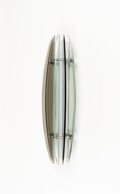 Large Mid-Century Sconces in Colored Glass & Chrome attributed to Veca, Italy, 1970s, Set of 2-LYQ-1796886