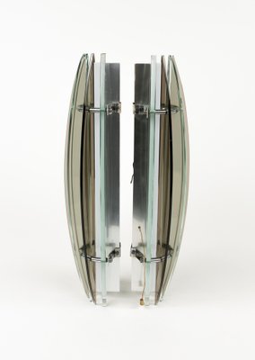 Large Mid-Century Sconces in Colored Glass & Chrome attributed to Veca, Italy, 1970s, Set of 2-LYQ-1796886