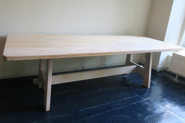 Large Mid-Century Secret Oak Dining Table-ED-1729941