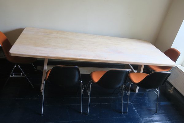 Large Mid-Century Secret Oak Dining Table-ED-1729941