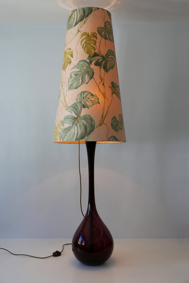 Large Mid-Century Swedish Floor Lamp by Arthur Percy for Gullaskruf, 1950s