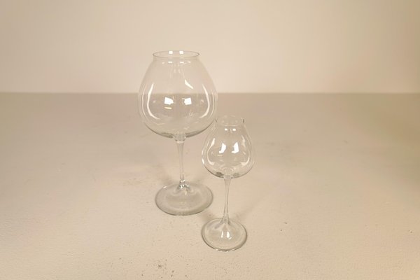 Large Mid-Century Tulip Glasses by Nils Landberg for Orrefors, Sweden, 1950s, Set of 9-UYK-1147458