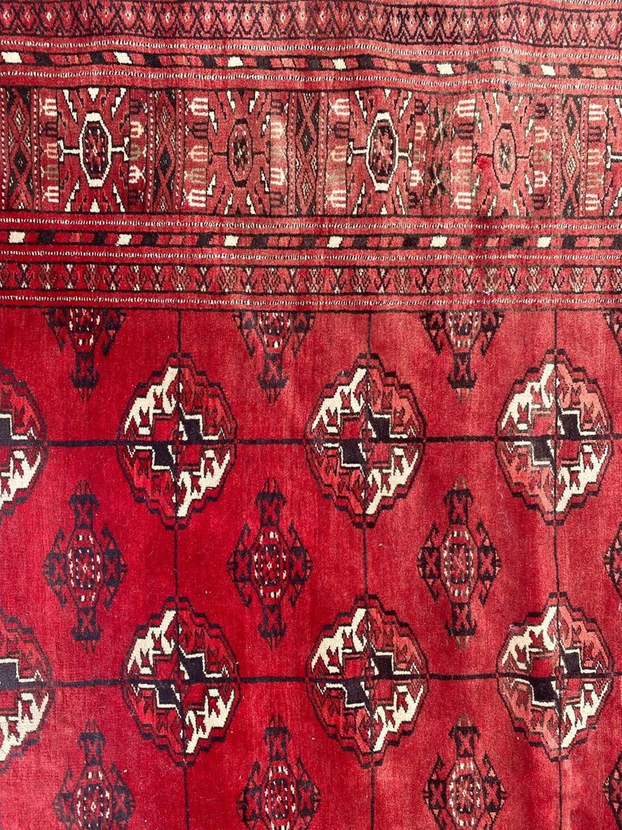 Large Mid Century Turkmen Bokhara Rug