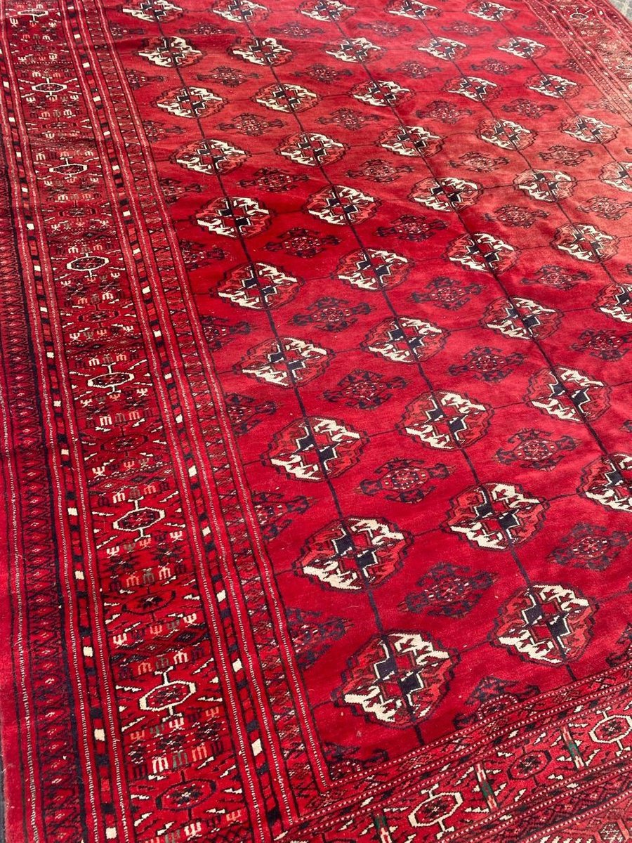 Large Mid Century Turkmen Bokhara Rug