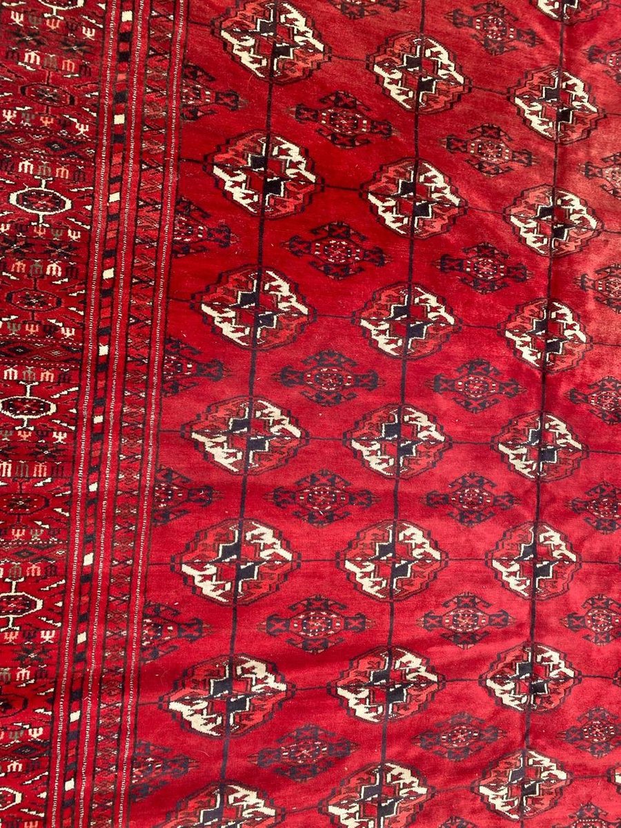 Large Mid Century Turkmen Bokhara Rug