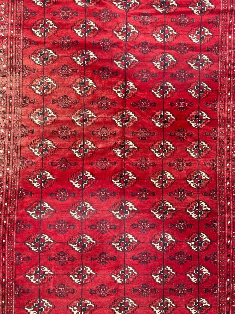 Large Mid Century Turkmen Bokhara Rug