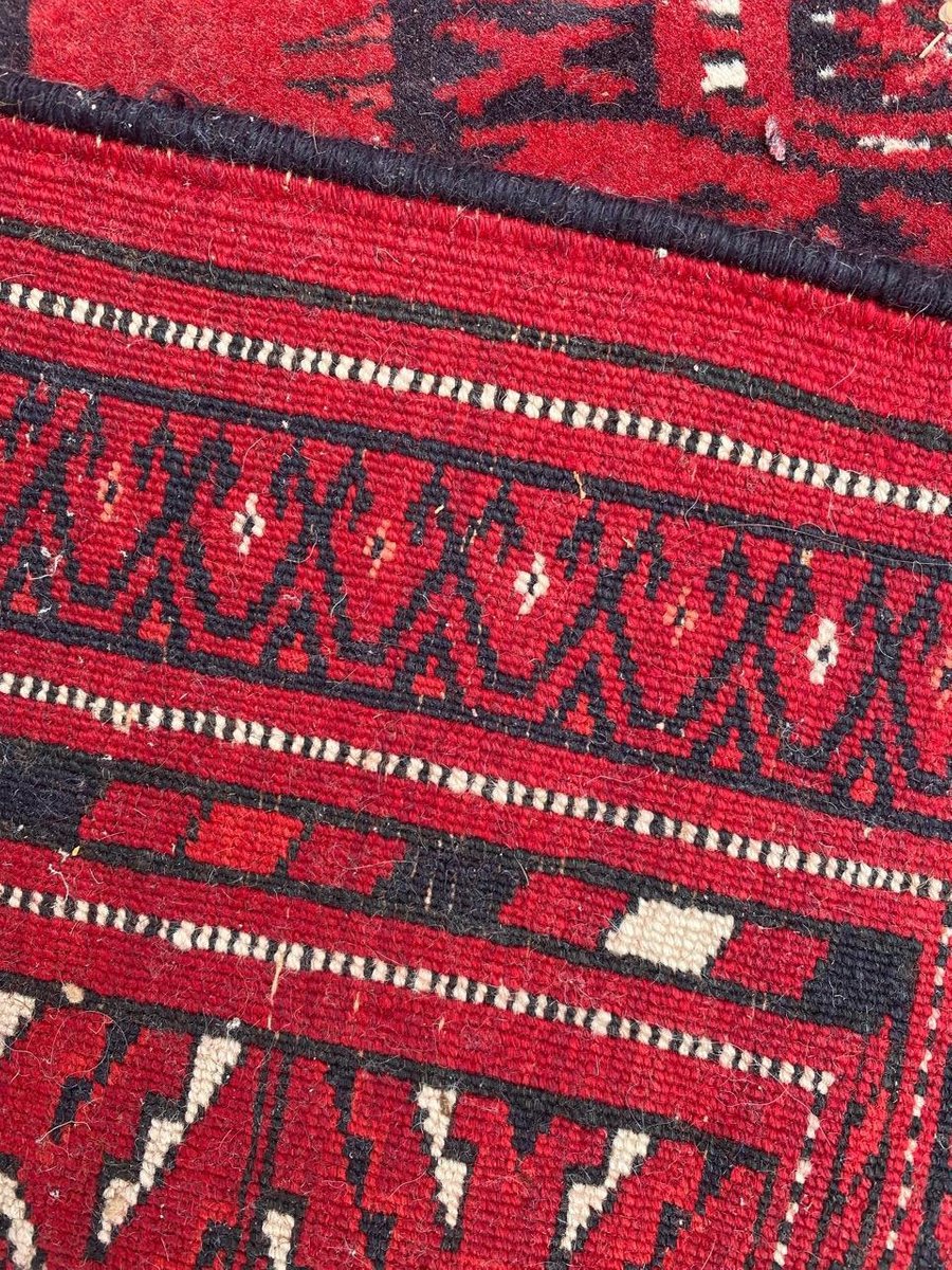 Large Mid Century Turkmen Bokhara Rug