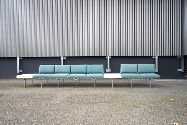 Large Mid-Century Upholstered Aluminum Bench by John Behringer for J G Furniture-CIP-1737407