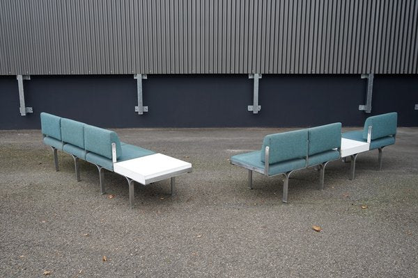 Large Mid-Century Upholstered Aluminum Bench by John Behringer for J G Furniture-CIP-1737407