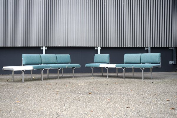 Large Mid-Century Upholstered Aluminum Bench by John Behringer for J G Furniture-CIP-1737407