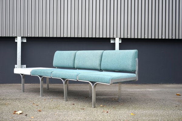 Large Mid-Century Upholstered Aluminum Bench by John Behringer for J G Furniture-CIP-1737407