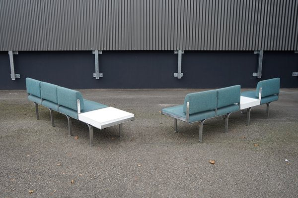 Large Mid-Century Upholstered Aluminum Bench by John Behringer for J G Furniture-CIP-1737407