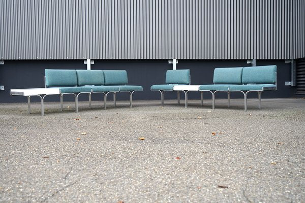 Large Mid-Century Upholstered Aluminum Bench by John Behringer for J G Furniture-CIP-1737407