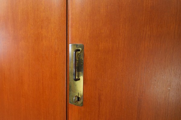 Large Mid-Century Wardrobe in Walnut, Birch and Brass by Silvio Cavatorta, Italy, 1958-TRW-1819634