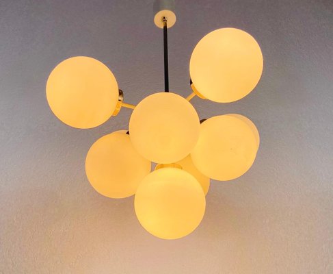 Large Mid-Century White Chandelier from Kaiser, 1960s, Germany-PUK-830589