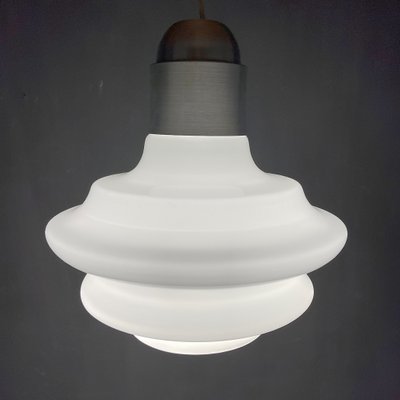 Large Mid-Century White Opaline Glass Pendant Lamp, Italy, 1960s-WQC-984319