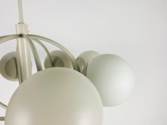 Large Mid-Century White Space Age Chandelier from Kaiser, 1960s, Germany-PUK-839035