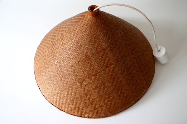 Large Mid-Century Wicker Pendant Lamp, Germany, 1960s-WPT-901341