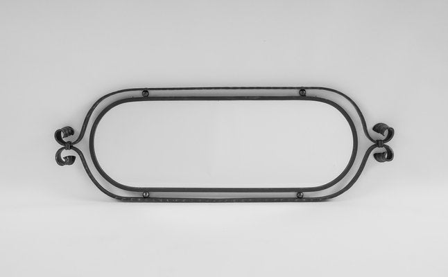 Large Mid-Century Wrought Iron Wall Mirror, 1960s-KQB-1437940