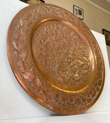 Large Middle Eastern Tray in Piercet Copper, 1960s-LCR-1405550