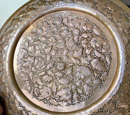 Large Middle Eastern Tray in Piercet Copper, 1960s-LCR-1405550