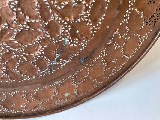 Large Middle Eastern Tray in Piercet Copper, 1960s-LCR-1405550