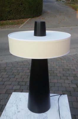 Large Minimalist French Black Ceramic Table Lamp from Le Dauphin, 1980s-AWL-1720840