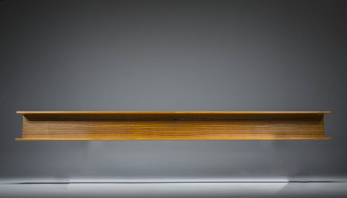 Large Minimalist Teak & Walnut Wall Unit, 1970s-ZZH-1794903