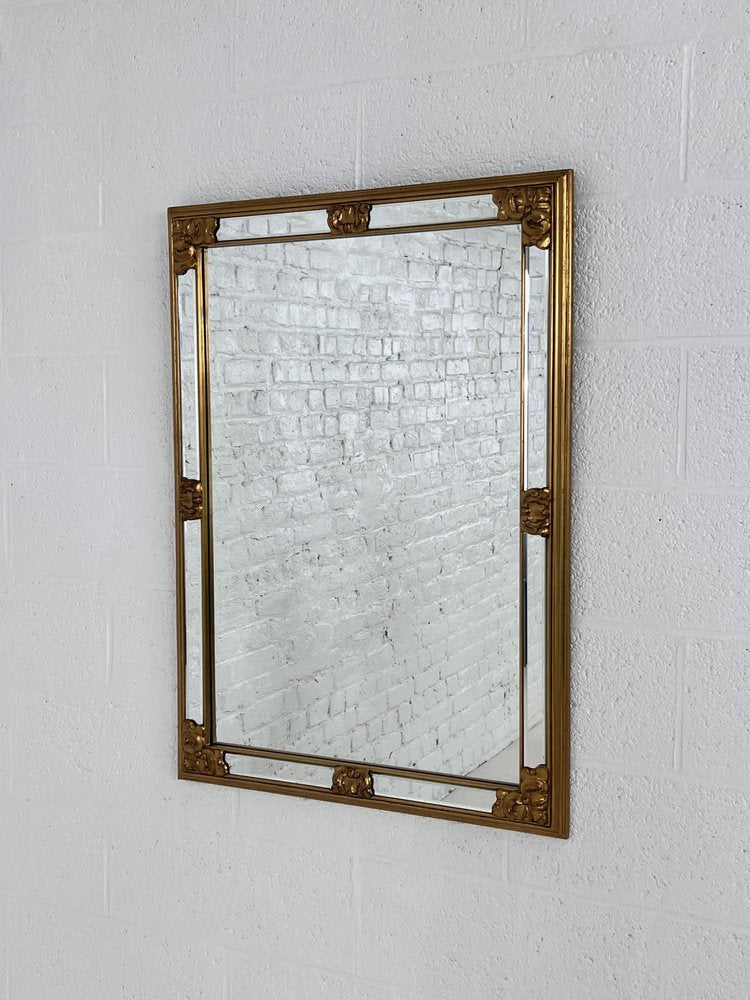 Large Mirror with Beads and Gilded Frame