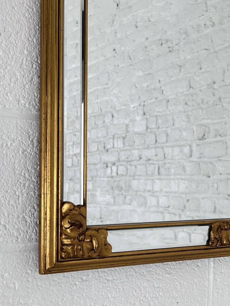 Large Mirror with Beads and Gilded Frame