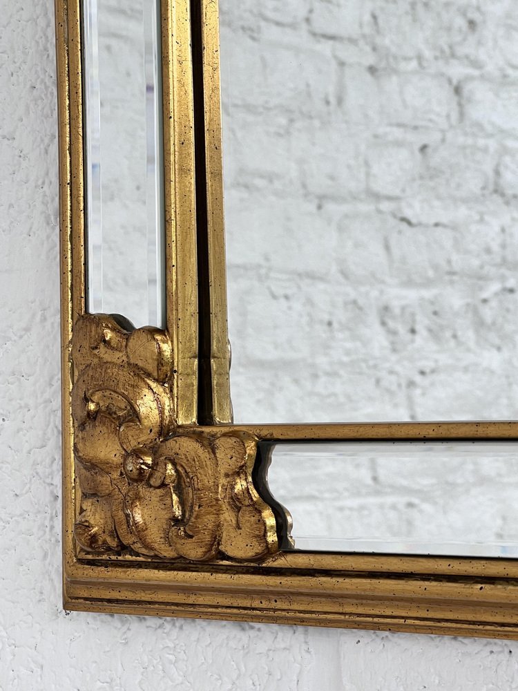 Large Mirror with Beads and Gilded Frame