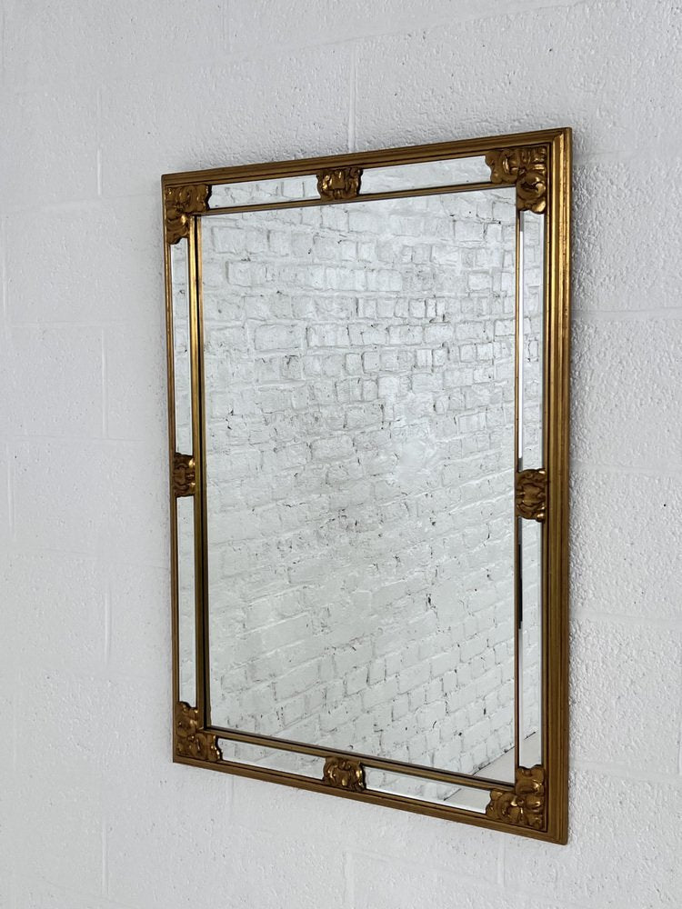 Large Mirror with Beads and Gilded Frame