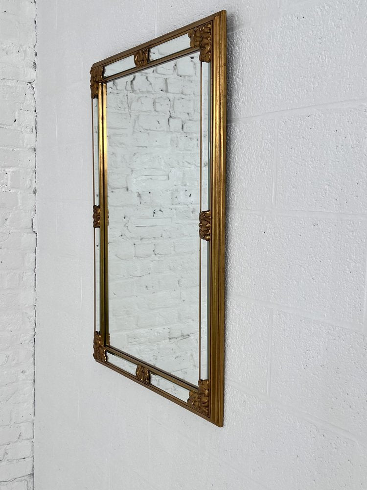 Large Mirror with Beads and Gilded Frame