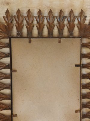 Large Mirror with Gold Metal Vegetable Motifs, 1950s-QY-1317607