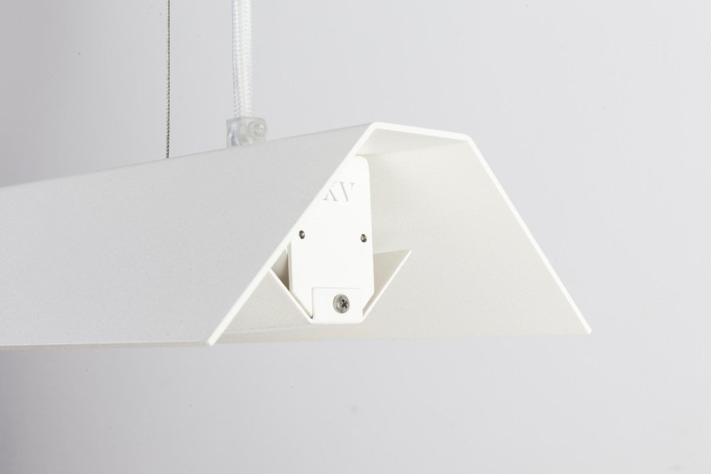 Large Misalliance Ral Pure White Suspended Light by Lexavala