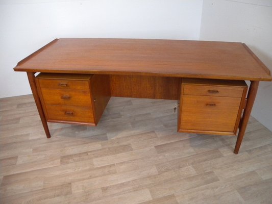 Large Model 207 Desk in Teak by Arne Vodder for Sibast, Denmark, 1950s-FEO-1776159