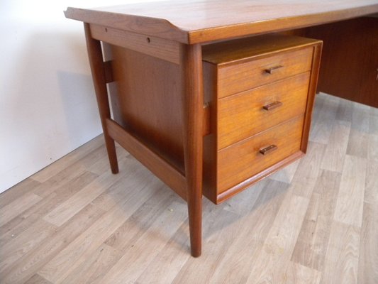 Large Model 207 Desk in Teak by Arne Vodder for Sibast, Denmark, 1950s-FEO-1776159