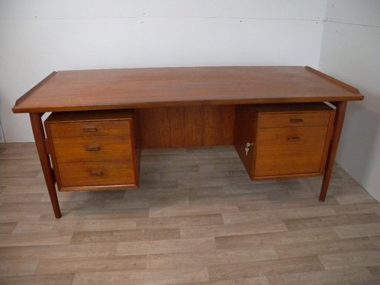 Large Model 207 Desk in Teak by Arne Vodder for Sibast, Denmark, 1950s-FEO-1776159