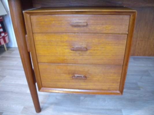 Large Model 207 Desk in Teak by Arne Vodder for Sibast, Denmark, 1950s-FEO-1776159